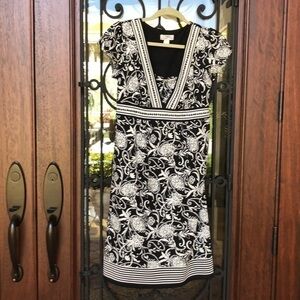 Ann Taylor loft black and white summer dress sz 2